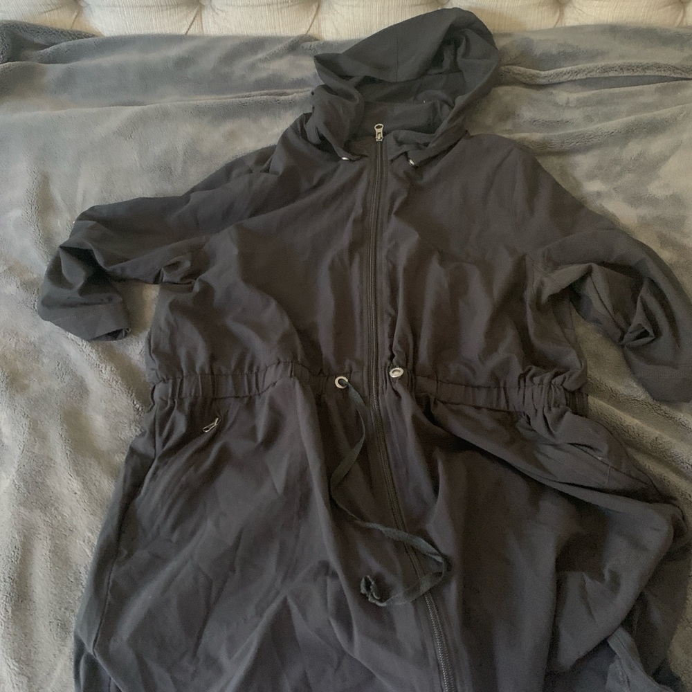 Black Hooded Zip-Up Jacket